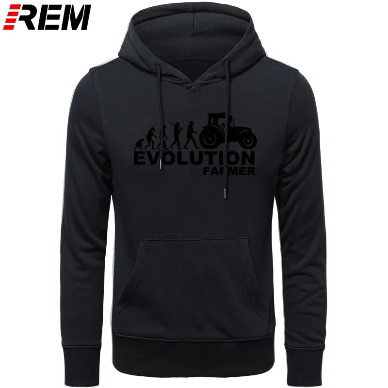 REM Farmer Evolution мужские толстовки сельскохозяйственный трактор Fendt Claas Machinery с длинным рукавом модные толстовки с принтом, толстовки - Цвет: BLACK BLACK
