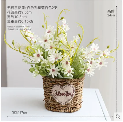 Кантри розы Моделирование Букет Цветочная корзина комплект Декоративные