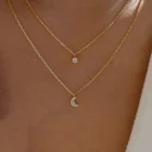 2021 модные элегантные ювелирные изделия, кристалл, луна, звезда, цвет соответствует уникальным цветам, женское модное ожерелье, оптовая продажа X024