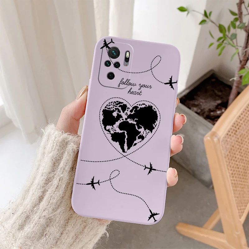 World Map Phone Case For Xiaomi Redmi Note 10 10S 9T 9 8 7 Pro Camera Soft Back Cover On MAX Redmi 9 9A 9T K40 K30 K20 Pro