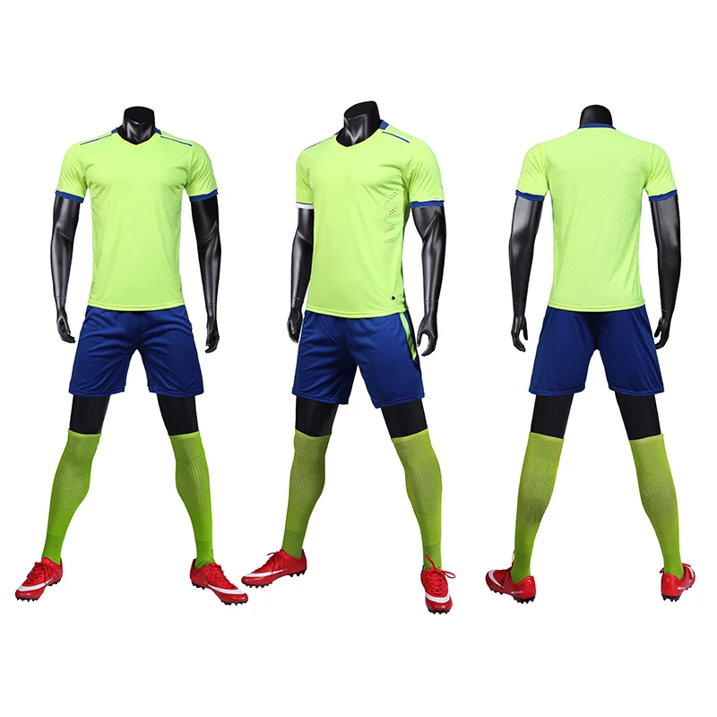 Мужская футболка с коротким рукавом синяя зеленая Футбольная форма Красная