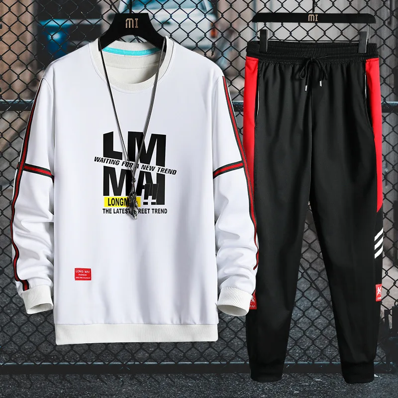 

Tracksuit Men Spring Autumn Sweatshirt Sportswear 2021 Male Suit Pullover Two Piece Jogging Set Casual Sweatshirts + Sweatpants