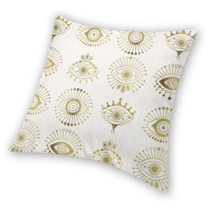 Наволочка Hamsa в стиле бохо с изображением сглаза Золотая палитра марокканских