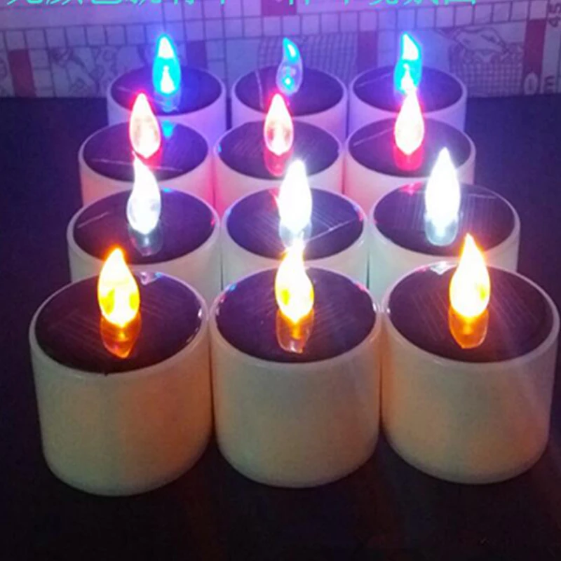Светодиодный ные свечи светильник солнечные Пламенные для дома бара спальни