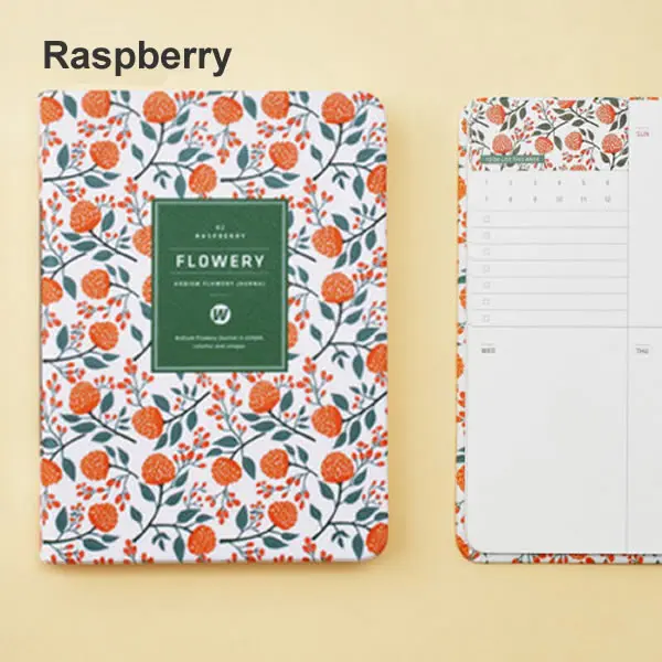 Raspberry Planner Новое поступление Милые ПУ кожа цветочный цветок расписание ежедневник дневник еженедельник школьные милые офисные принадлежности канцелярские принадлежности - Цвет: Raspberry Planner