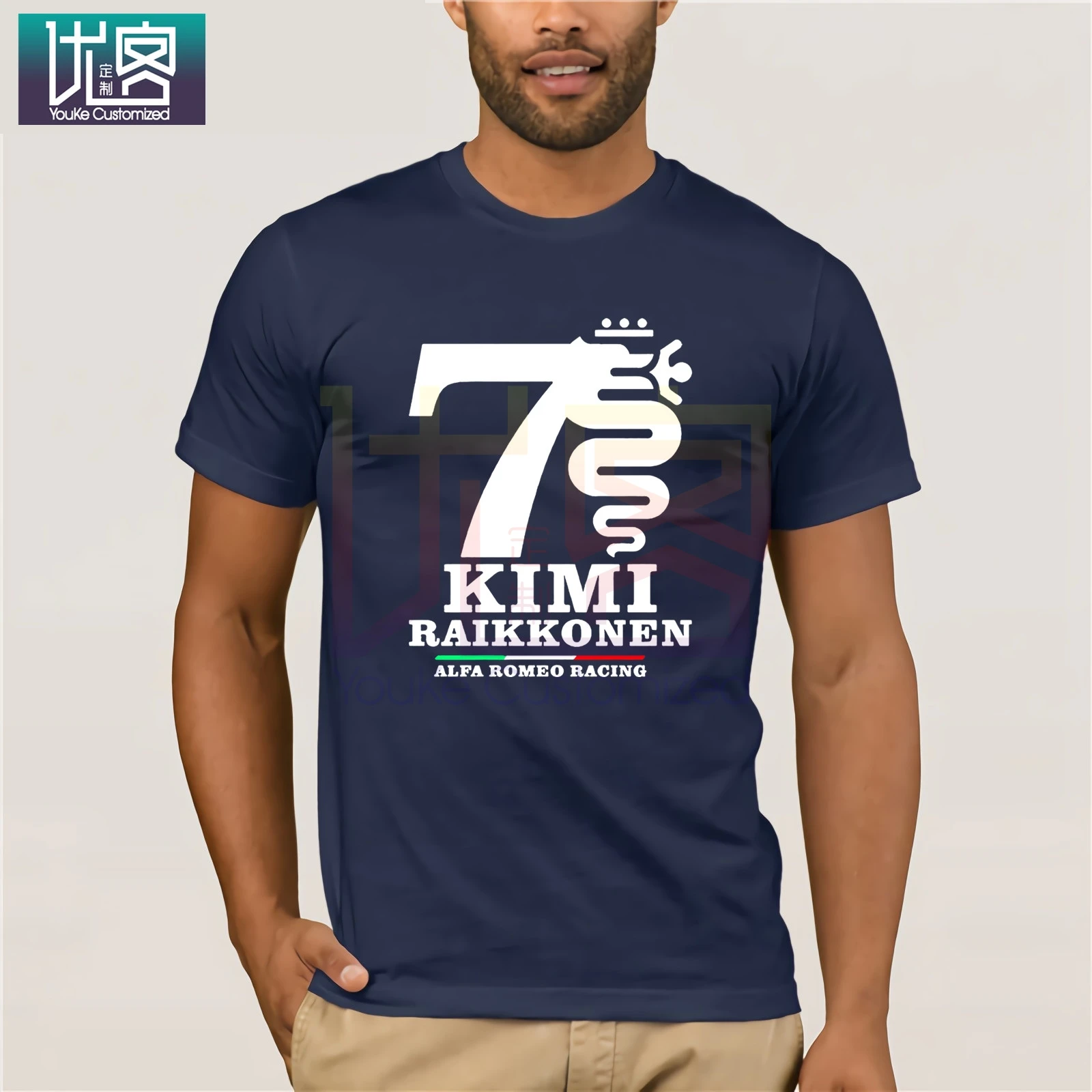 Kimi Raikkonen Alfa Romeo Racing Футболка мужская забавная футболка с принтом женские топы