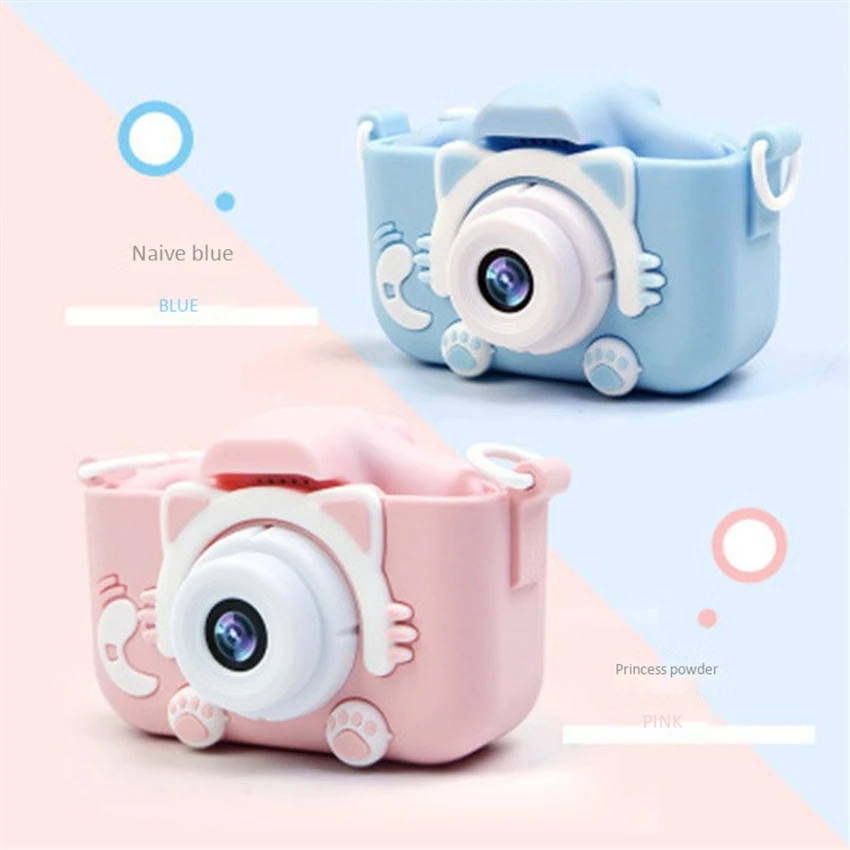 

Kids Cameras Selfie Cute Baby Toys Cat 2.0 Inch Screen Mini Digital Kids Camera With 2000W HD Pixel Toys Birthday Christmas Gift
