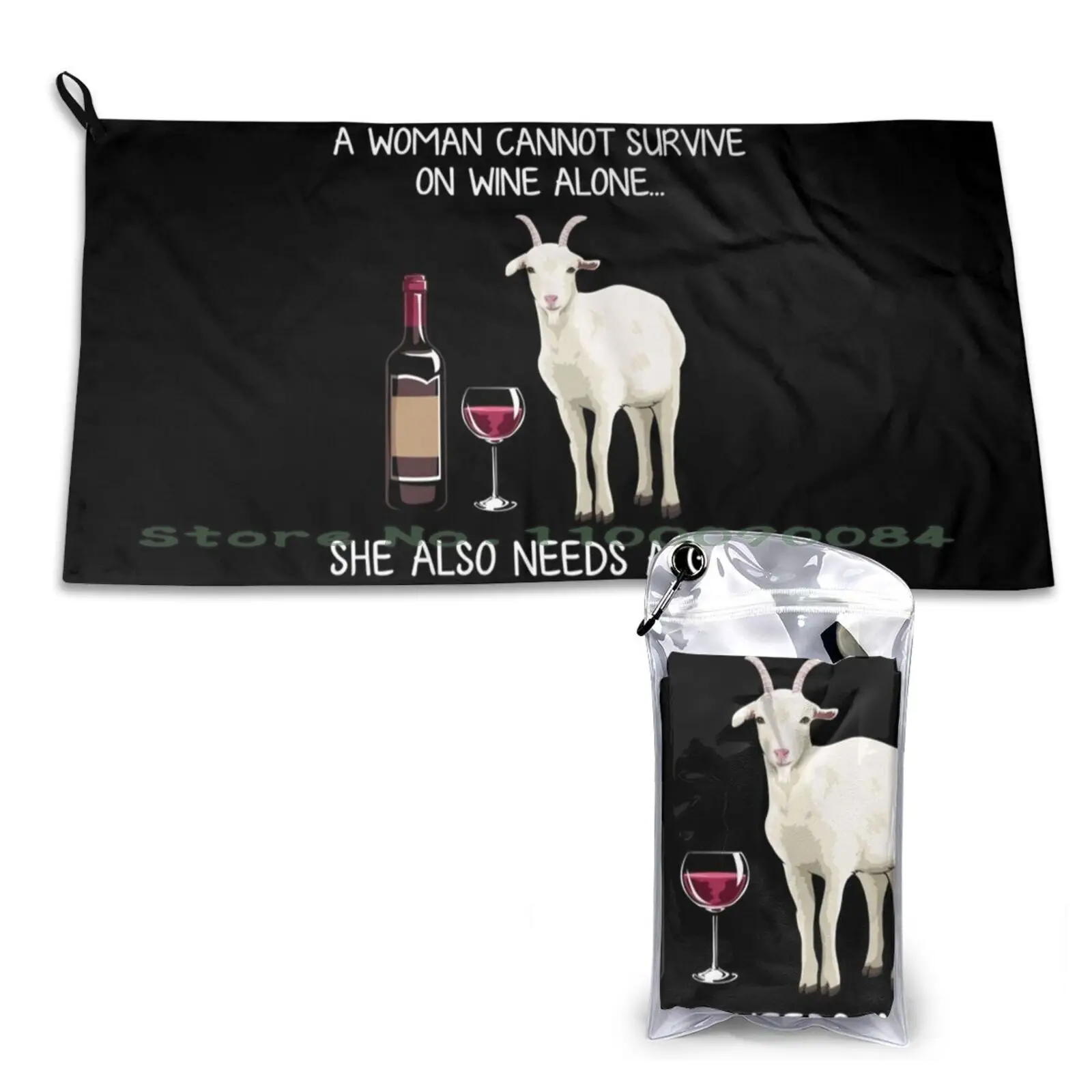 

Funny Women Goat And Wine Quick Dry Towel Gym Sports Bath Portable Funny Goat And Wine Goat Lover Funny Goat Mom Funny Goat