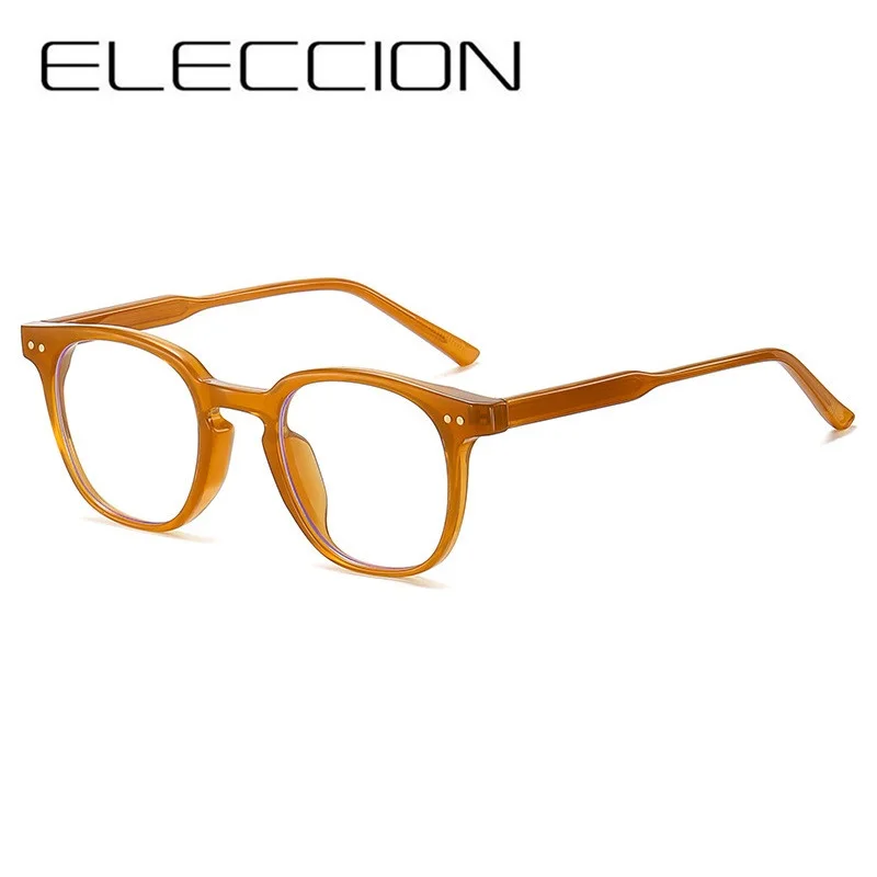 

ELECCION Eyeglasses Frames For Men 2022 New TR90 Square Full Myopia Optical Clear Lens Fashion Women Prescription Glasses Frame