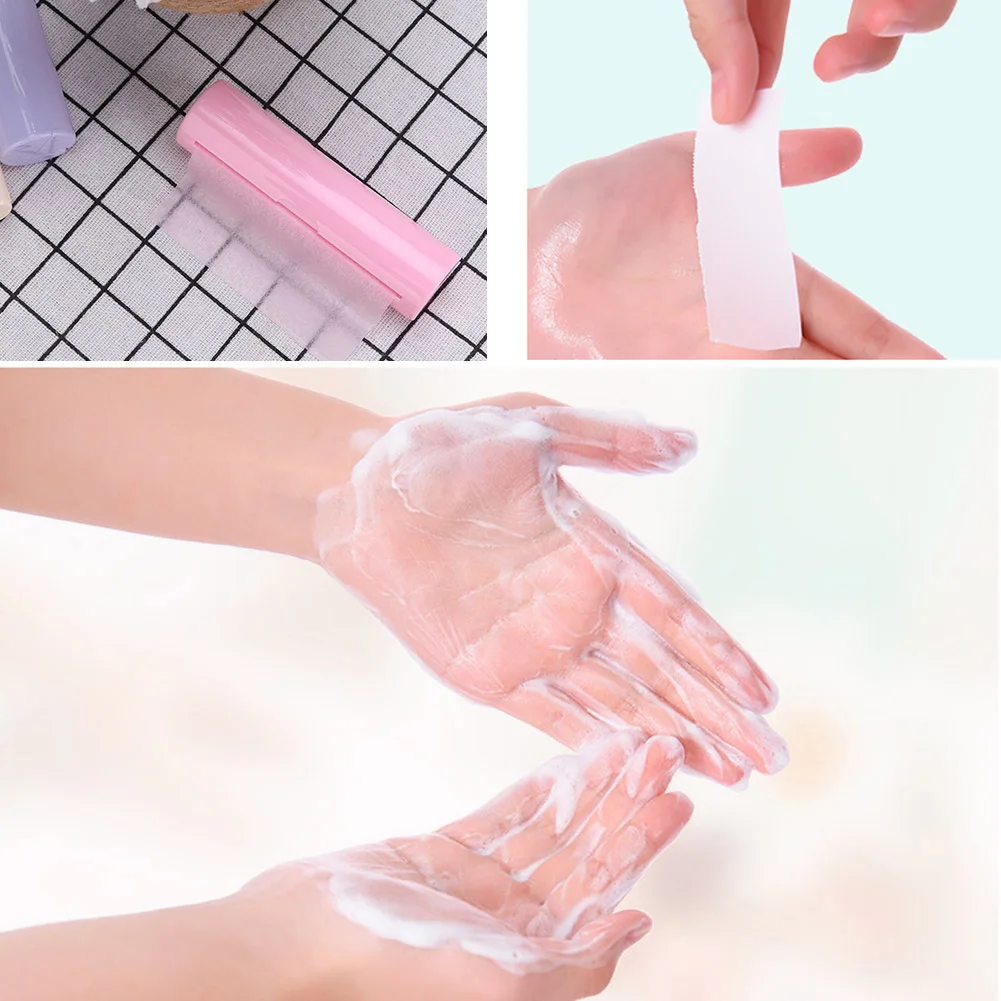 

New Hand Wash Paper Soap Pull Type Soap Roll Antibacterial Antivirus Flakes Travel Portable Scented Slice Bath Skin Care Soap