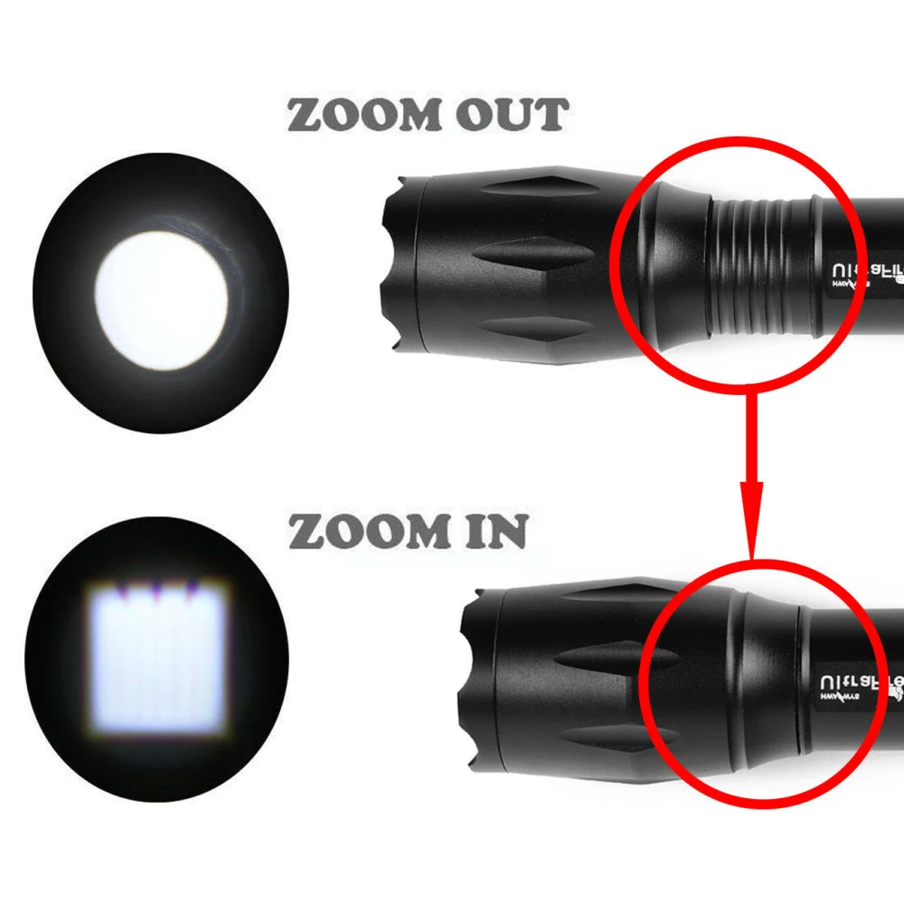 90000LM T6 LED Flashlight Torch 5 Modes Lantern Self Defense Tactical Portable Light Powerful Waterproof Bulb Camping Lamp Torch