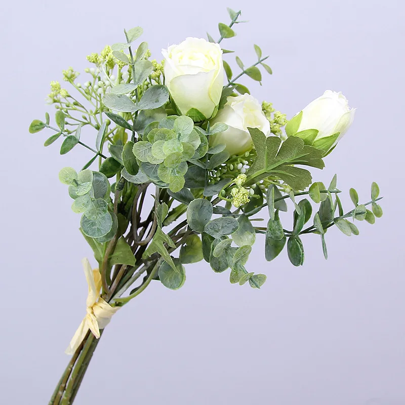

1 Bouquet Gypsophila Eucalyptus Artificial Flower with Leaf Plant Home Wedding Party Decor Decorations Home & Garden