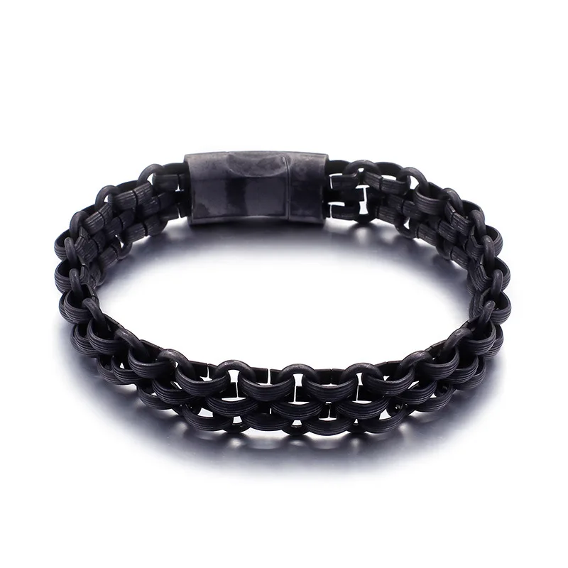 

Korean Jewelry Bracelets New Multi-layer Titanium Steel Black Men's Bracelet Fashion Gifts