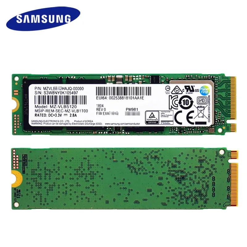 Твердотельный накопитель SAMSUNG M.2 PM981 256 ГБ 512 1 ТБ твердотельный жесткий диск TLC M2 SSD