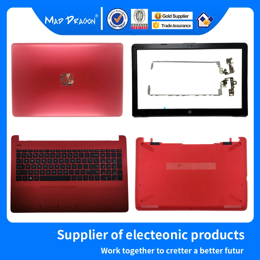 

New LCD Back Cover/Front bezel/LCD Hinges/Palmrest/Bottom Case Red For HP 15-BS 15T-BS 15-BW 15Z-BW 250 G6 255 G6 L03441-001