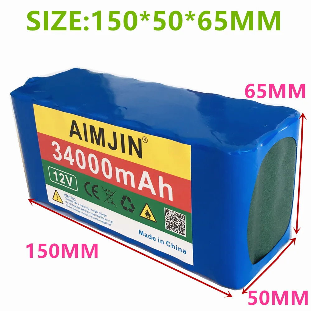 

3S8P 12V 34000mAh High Capacity Rechargeable Li-Ion Battery Pack Lithium Battery Pack