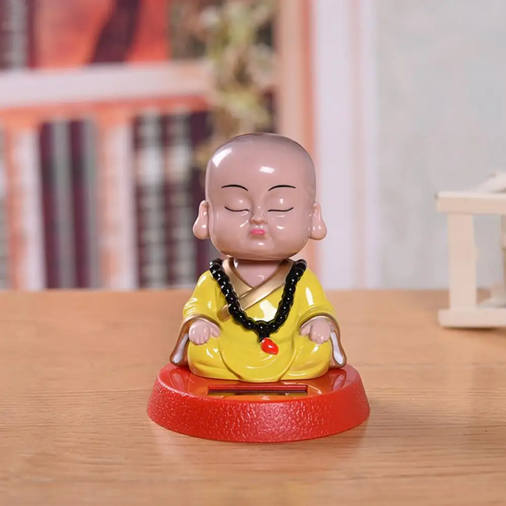 Monk Swing Head Car Interior Solar Power Lovely Cartoon Bobblehead Dolls Dashboard Ornament Home Auto Decor Toys | Автомобили и