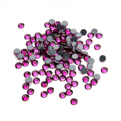 Fuchsia Горячая фиксация Стразы SS6-SS34 полный цвет круглый клей основа стразы серый сзади Кристаллы Стразы Горячая фиксация на рюкзак - Цвет: Fuchsia