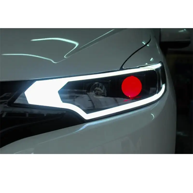 Drl Cob автомобилей Neblineros Led Para Авто Assessoires фары передние противотуманные задние Автомобильные фары в сборе 15 16 17 для Honda Fit