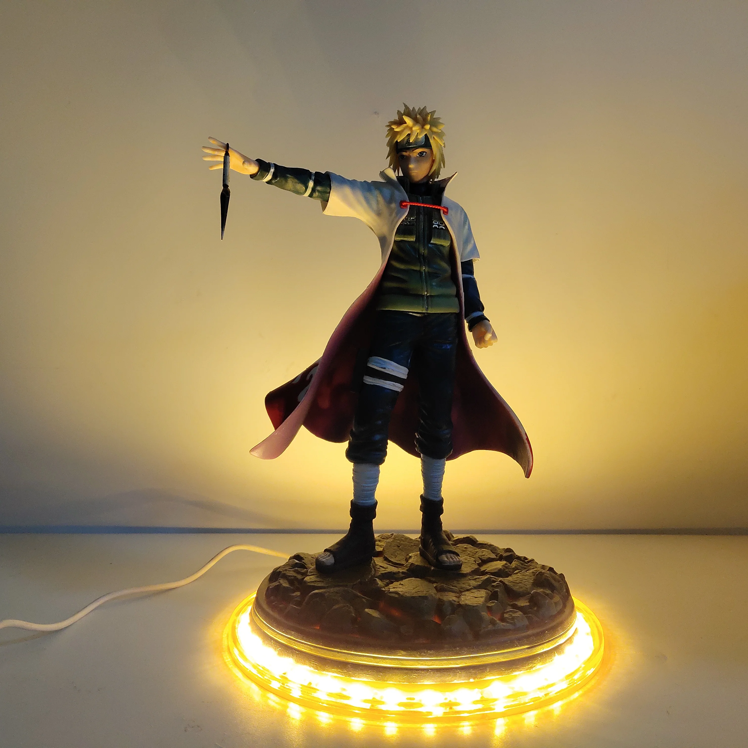 Наруто ПВХ фигурка игрушки Namikaze Минато Led статуя Наруто Shippuden аниме Namikaze Минато Коллекция Модель игрушки фигурка