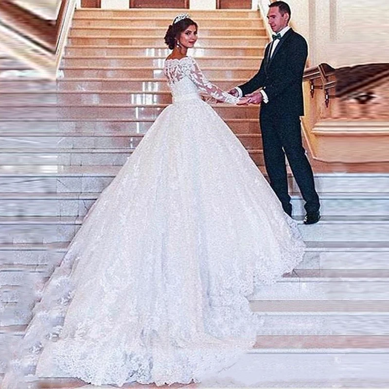 SHJ313 Vestidos De Novia, длинные рукава, кружевные свадебные платья,, Alibaba, на заказ, винтажные, для невесты, новая мода, Robe De Mariee