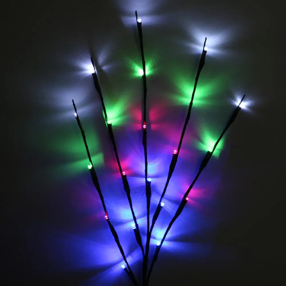 2 Modes RGB Sanyi светодиодный светильник "Ветка ивы" Цветочные ночные огни 20 лампочек на батарейках для дома, рождества, дня рождения, сада, внутреннего украшения - Испускаемый цвет: 2 Modes RGB