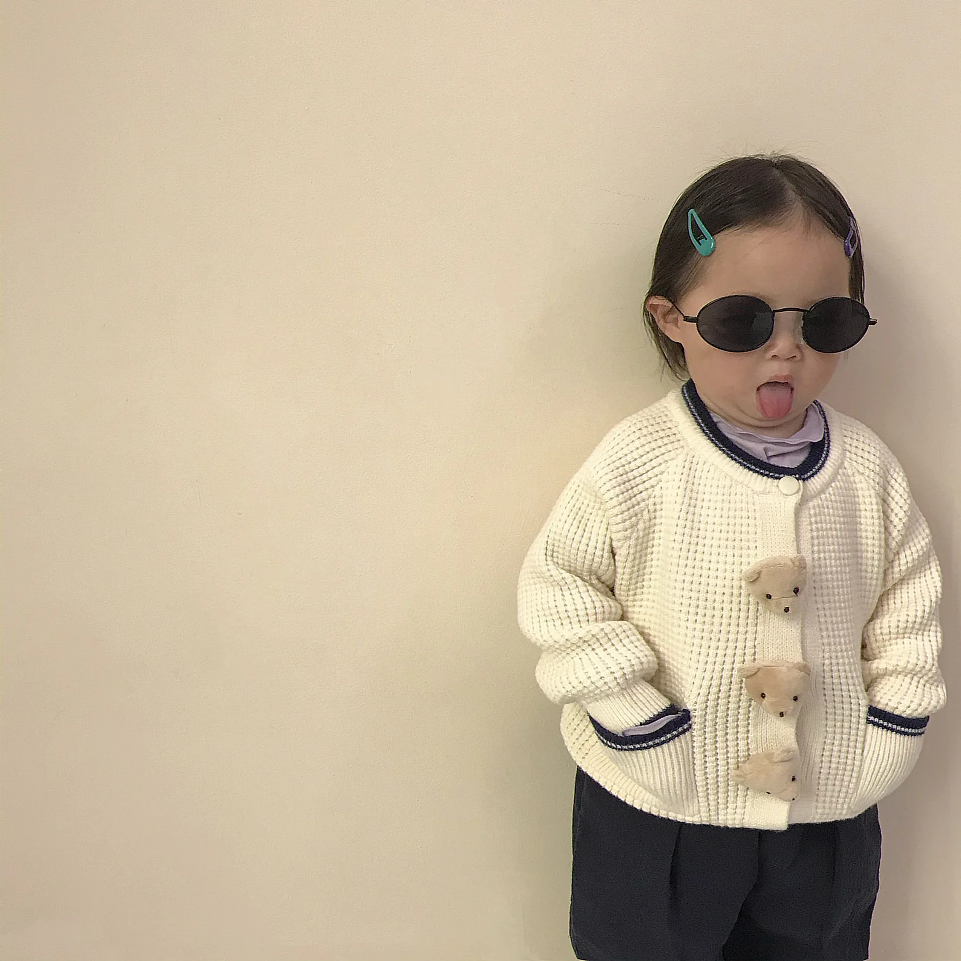 Su&eacute;ter de oso de moda para beb&eacute; y ni&ntilde;a, c&aacute;rdigan de punto, Chaqueta de algod&oacute;n para ni&ntilde;o, abrigo de punto, chaqueta informal para ni&ntilde;o 2021-0