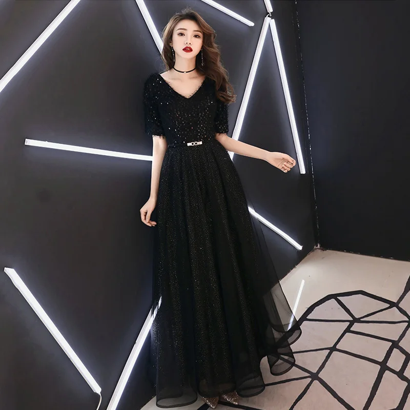 Модные Вечерние Платья С v образным вырезом и половинным рукавом Vestido Debutante