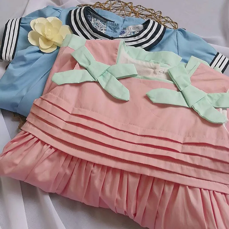 

2020summer New Arrivals Spanish Style Girls Cotton Fashion Single Sweet Bow Dress Little Girl Clothes Baby Girl Vocation Dress