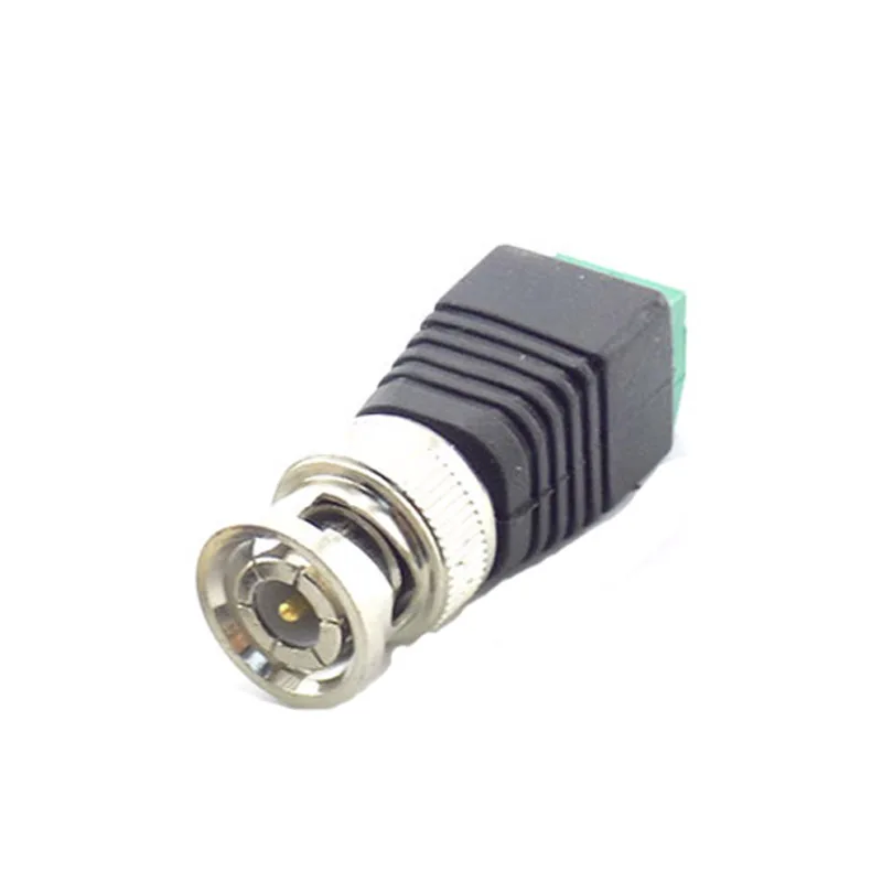 

2Pcs BNC Male Connector Coax CAT5 Plug DC Adapter Balun Connector for CCTV Camera Security System Surveillance Accessories