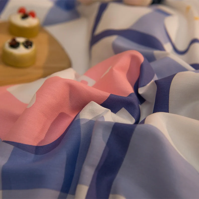 Пододеяльник в пасторальном стиле для принцесс покрывало синего и розового