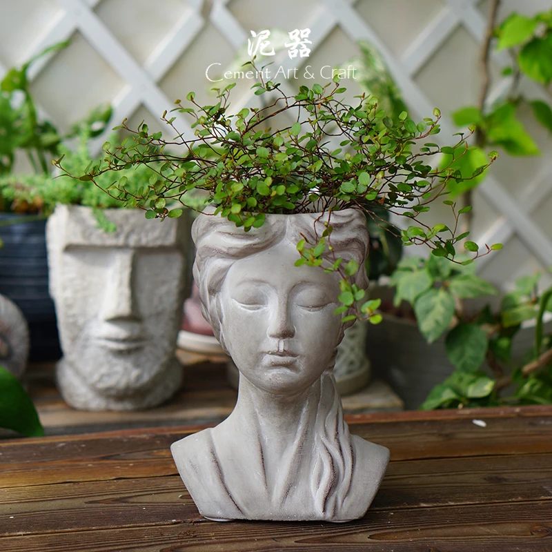 Art Flower Pot Creative European Figure Statue Decoration Nordic Planting Pot Household Porta Piante Plant Accessories ED50FP