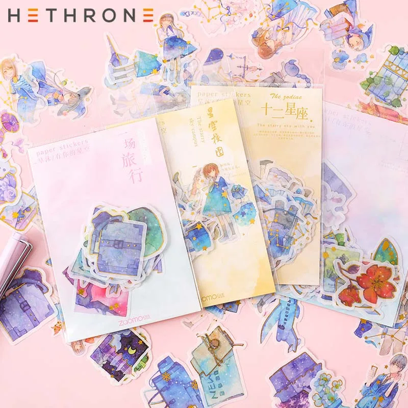 Hethrone 2 шт./пакет ручная роспись Звезда путешествия прозрачный ПВХ вручную учетной