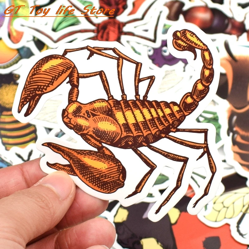 

50Pcs Nature Animals Insects Bees Butterflies Stickers For Refrigerator Insects Diaries Children Education Toy Stickers