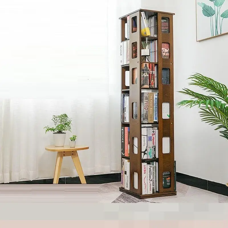 

Decoratie Shelving Bookshelf Revistero Mueble De Madera Rotatable Rotate Modern Librero Home Furniture Bookcase Book Case Rack