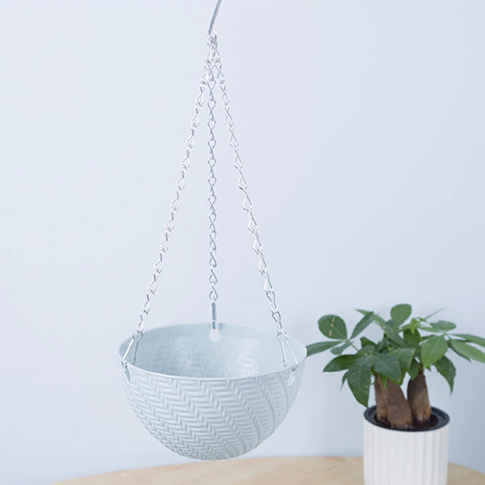 

New 1 Pcs Plant Creative Chain Basket Hanging Garden Flower Pot Home Plastic Planter Decoration