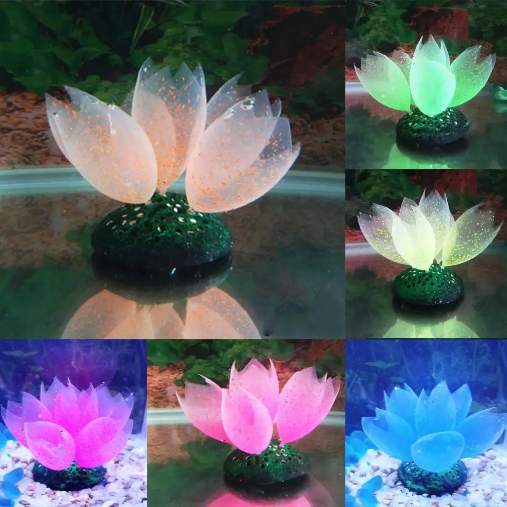 

Hot Sales!! Fluorescent Coraled Plant Vivid Artificial Silicone Fish Tank Ornament Water Grass for Aquarium