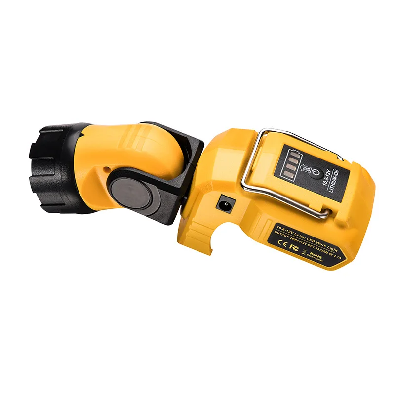Portable Spotlight LED Warning Light Work Lamp Flashlight USB Charger for Dewalt DCB120 10.8V 12V Li-ion Battery Free Shiping | Автомобили
