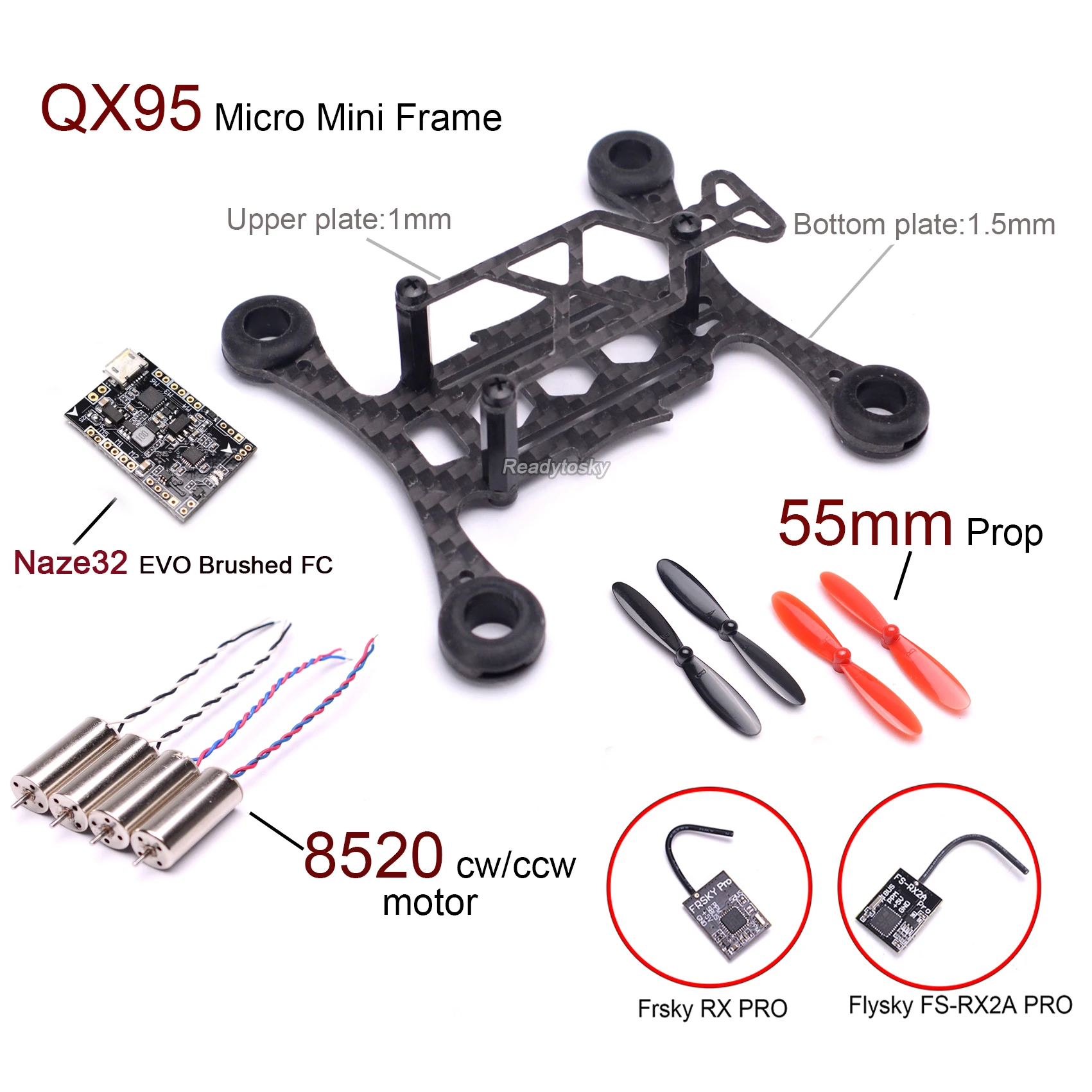 Микро Мини QX95 95 мм рама FPV RC карбоновое волокно 8520 без сердечника мотор Naze32 щетка