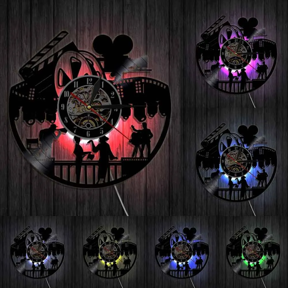 Настенные часы с виниловой пластиной для кинотеатра домашний декор любителей