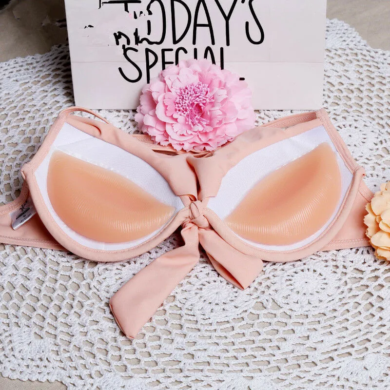 Дышащий силиконовый бюстгальтер с эффектом увеличения груди пуш ап подушечки