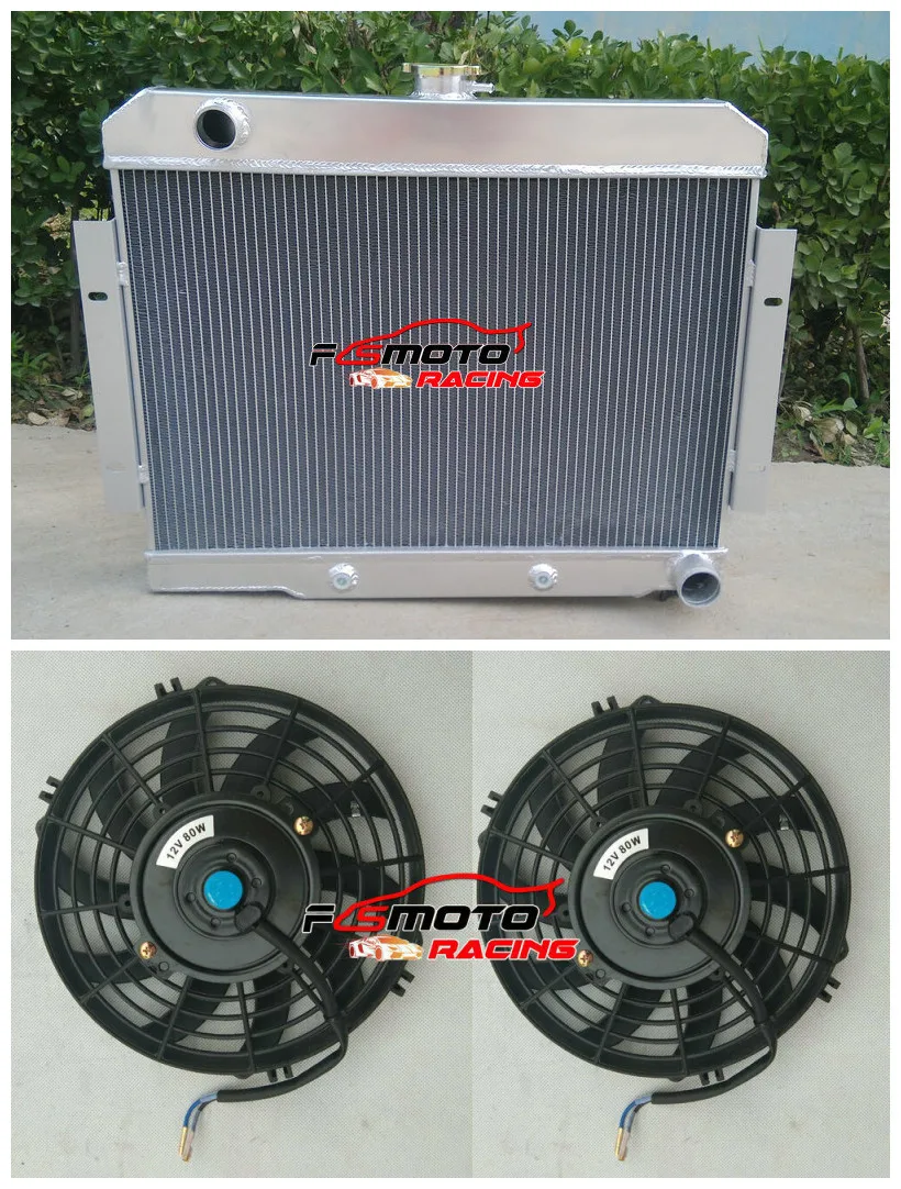 

Aluminum Radiator +Fans For 1972-1986 Jeep CJ GM Chevy Config CONVERSION 1973 1974 1975 1976 1977 1978 1979 1980 1981 1982 1983