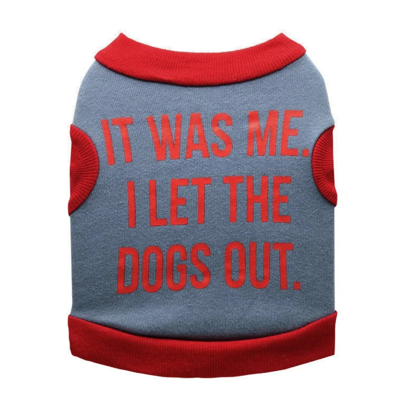 Красный жилет модный наряд собачий с буквами собаки флисовый теплый осенне