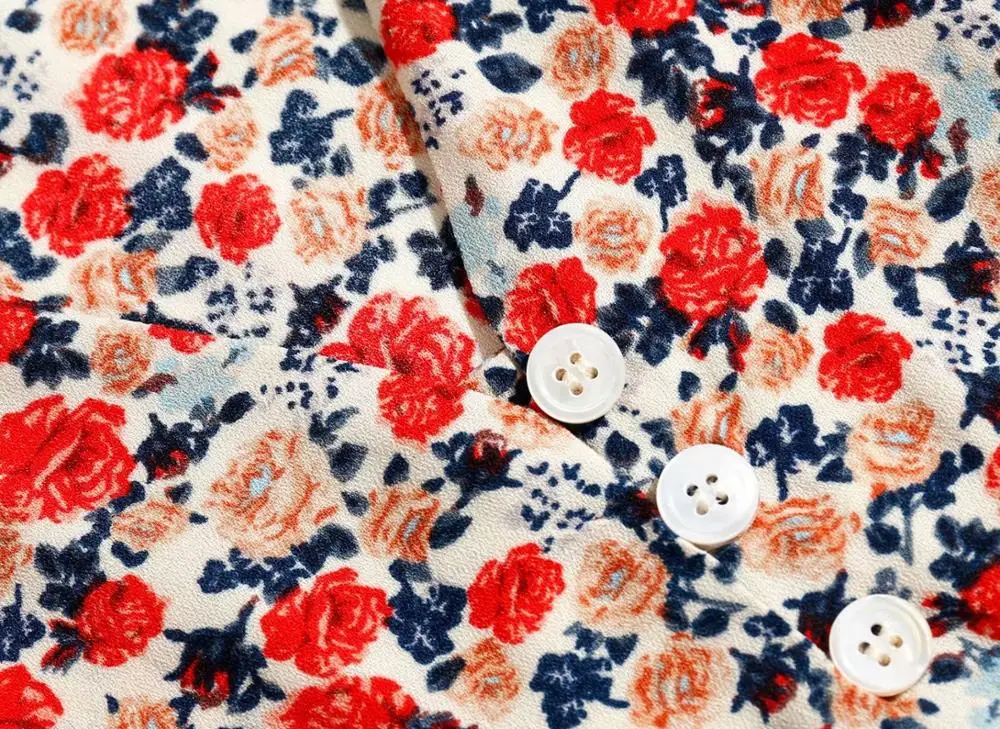 Блузка Bazaleas с французскими центральными пуговицами Элегантная блузка принтом