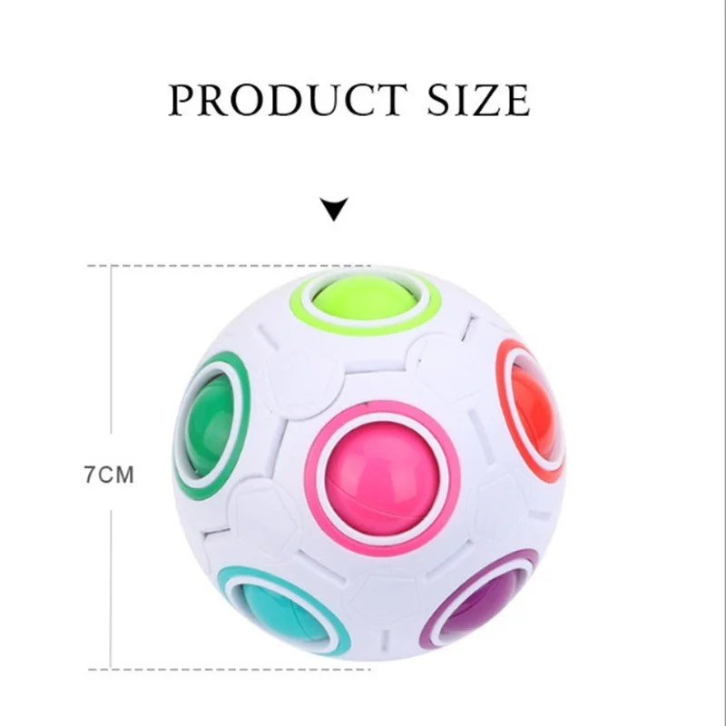 

Rainbow Ball Puzzles Spheric Magic Cube Toy Adult Kids Plastic Creative Football Learning Educational Toys Gifts For Children