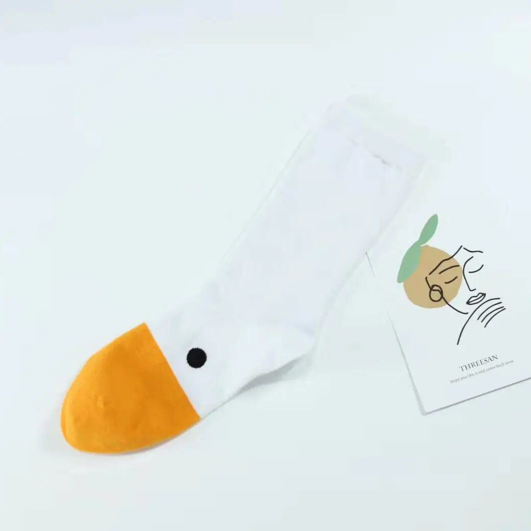 1 пара спортивных Хлопковых Носков Crazy Goose Head Повседневные носки с забавными животными креативный Рождественский подарок