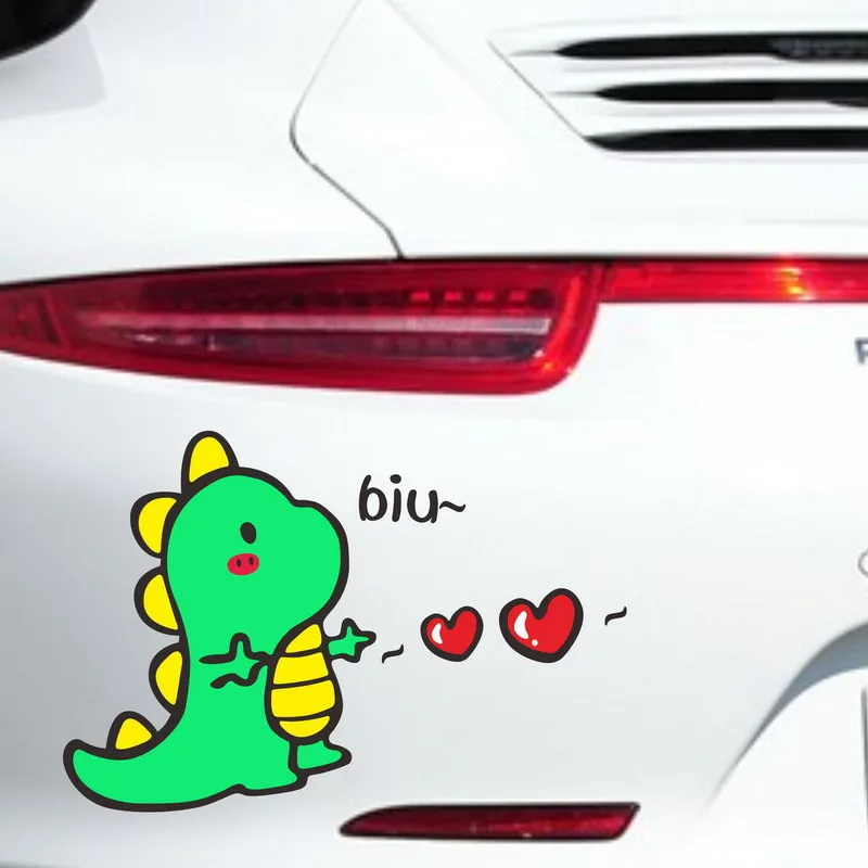 

Auto Decal Cartoon Car Sticker Cute Dinosaur Unicorn Love Heart Launch Car Decals Car Body Window Windshield Pvc Auto Sticker