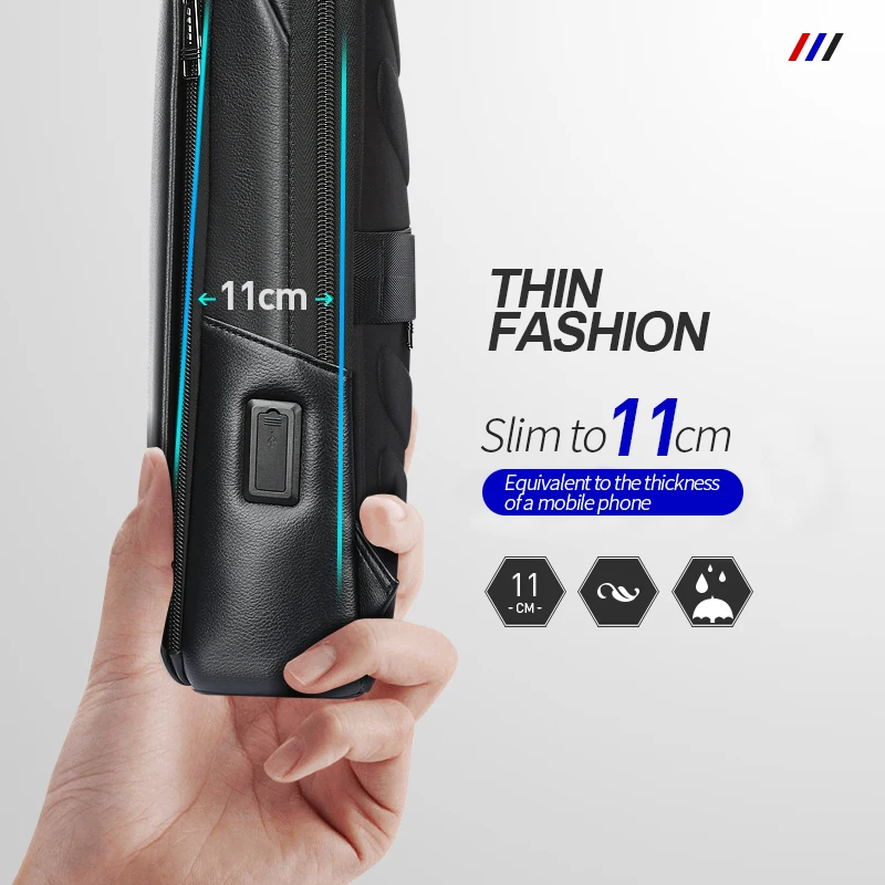 bopai men backpack genuine leather slim laptop backpack for 15 6 inch fashion office waterproof business backpacks mochila free global shipping