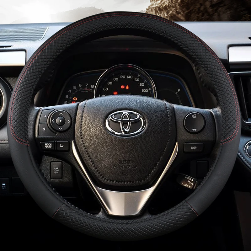 

Чехол на Автомобильный руль, чехол на автомобильное колесо, перчатка для toyota chr auris yaris Crown corolla rav4 prius Izoa, украшение для автомобиля