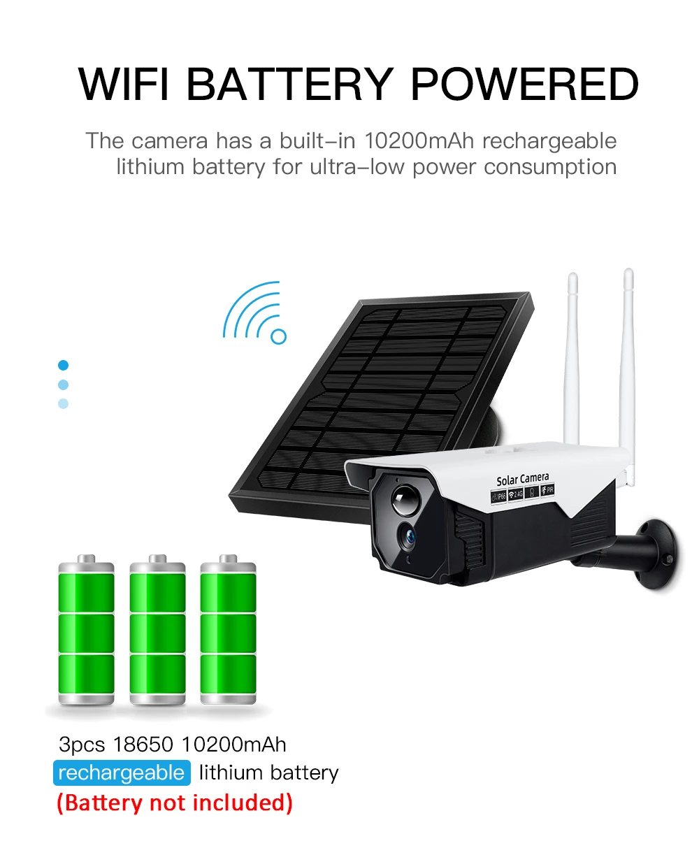 2.0MP солнечная мощность ed камера WiFi Водонепроницаемая уличная камера ультра-Низкая Мощность резервная батарея камера инфракрасная камера безопасности CCTV